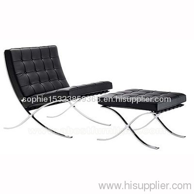 Ludwig Mies Van der Rohe Barcelona Chair and Ottoman