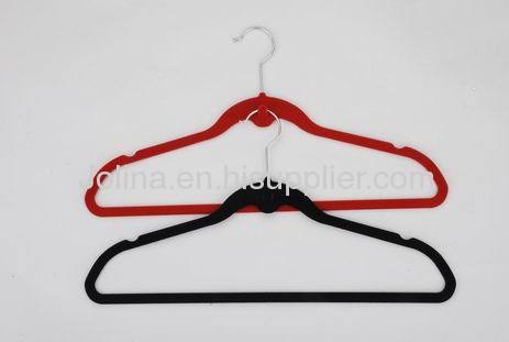 velvet men hanger with indent position and hook