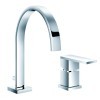 Single lever two-hole basin mixer