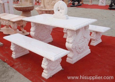 marble table and bench