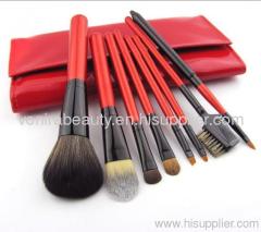8pcs red pouch Cosmetic brushes supplier