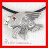 Thai Sterling Silver Fish with Ruby Eye Marcasite Pendant