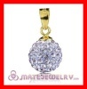 Fashion Gold Plated Silver 10mm Purple Czech Crystal Pendants