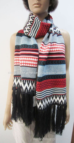 100% acrylic knitted winter scarf
