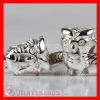 Wholesale European chamilia silver Owl bead Charms Fit European Jewelry bracelet