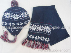 acrylic jacquard knitted set for kids