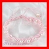 Pink Hand Knitted Adjustable Bracelet with Freshwater Pearl