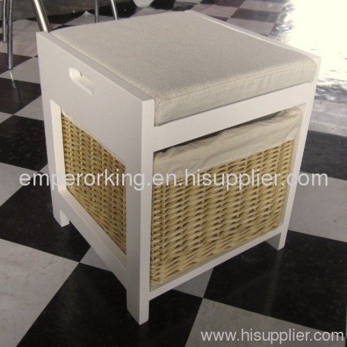 Stool with storage basket