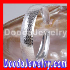 13mm Engrave Pattern Sterling Silver european Bangle Bracelet