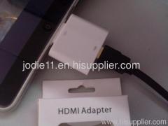 iPad/iPhone 4 HDMI Adapter with Plug-and-play and Video/Movie/Games Support