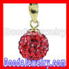Fashion Gold Plated Silver 10mm Red Czech Crystal Pendants