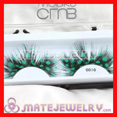 Fashion Radiant Green polka dot Feather False Eyelash