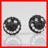 925 Sterling Silver Swarovski white-black crystal Smile Stud Earrings