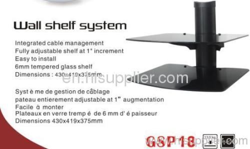 2012 Tempered Glass DVD AV wall shelf bracket GSP18