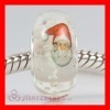 Painted Santa Claus Murano Glass fluorescent Beads 925 Sterling Silver european Compatible