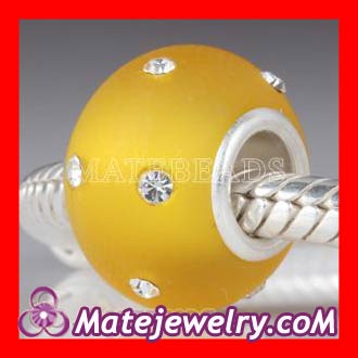 european crystal Yellow Beads wholesale With Crystal Accent