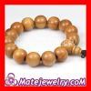 Shamballa 15mm Peach Wooden Beads Tibetan Buddhist Prayer Bracelet Wrist Mala