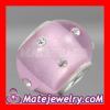 european Silver Polished pink crystal charms with Austrian crystal Accents