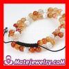 Shamballa Tresor Paris Long White Czech Crystal Orange Agate/Onyx Unisex Necklace