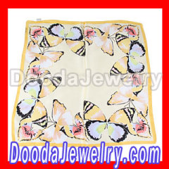 Printed Butterfly Silk Scarf Small Square Pure Silk Scarves Wholesale