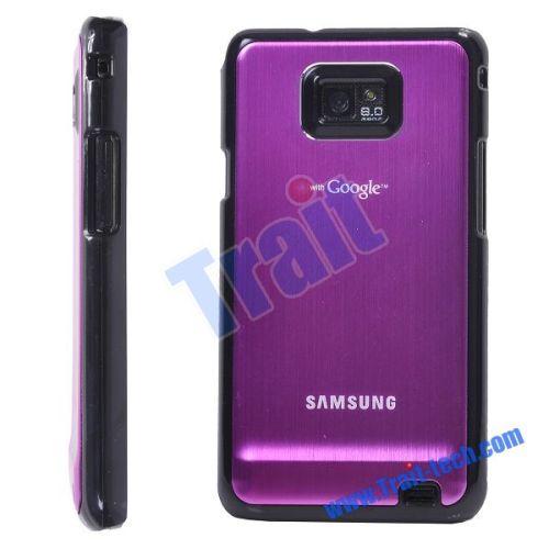 Chrome Metal Drawbench Hard Case Cover for Samsung Galaxy S2 i9100(Rose)