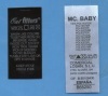 garment accessories;printed label