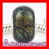 european Style Dichroic Foil Glass Beads With 925 Sterling Silver Core
