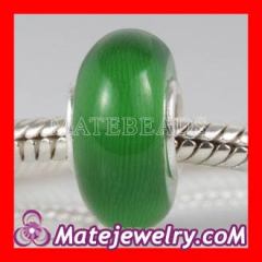 Lampwork Glass Opal Green Beads fit European Italian charms Bracelet