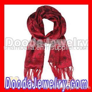 Wholesale 170*50cm Fringed Long Red Silk Scarf