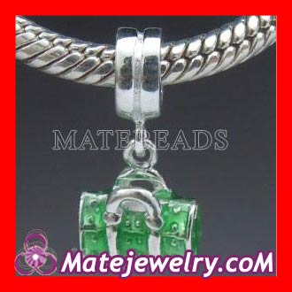 european Style 925 Sterling Silver Enamel Green Bag Beads For european Chamilia Biagi Jewelry Necklace