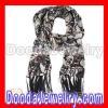 Fashion 170*50cm Oblong Fringed Long Black Silk Scarf