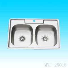double square stainless steel kitchen sink