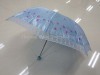 21&quot; 3 fold outside folding satin sun umbrella with lace and case