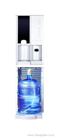 Bottle water cooler with ice-maker