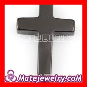 Shamballa 30×20mm Black Agate Latin Cross Semiprecious Beads