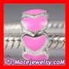 S925 Sterling Silver Charm Jewelry Beads Enamel Pink Love to Love