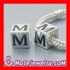 S925 Silver european Style Alphabet M Charm Jewelry Beads