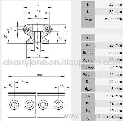 LFS32-E guideways bearing/Wz 1360 mm^3/ly 20100 mm^4