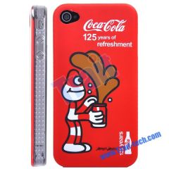 Graceful Red Back Plastic Hard Case for iPhone 4