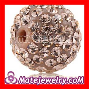 12mm Shamballa style Pave Pink Czech Crystal Beads