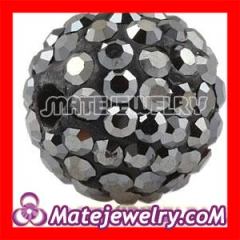 12mm Shamballa Style Pave Grey Czech Crystal Beads