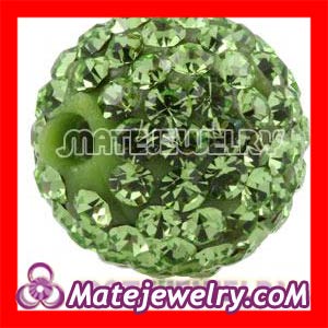 12mm Shamballa Style Pave Green Czech Crystal Beads