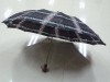 2 fold auto open polyester umbrella with wooden handle