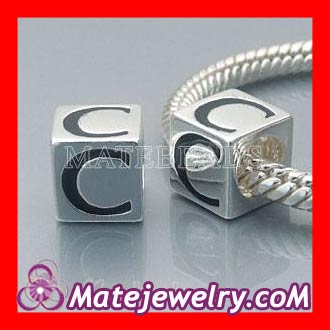 925 Silver european Style Alphabet C Charm Jewelry Beads
