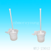 silver aluminu toilet brush holder