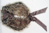 fake fur golden winter shawl