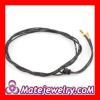 european Black Poly Cord Bracelet with Gold Plated Silver Ends