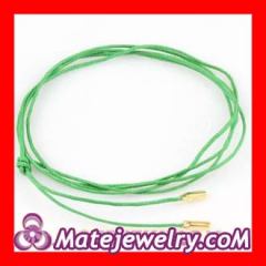 Cheap Cyan Green Poly Cord Gold Plated Silver Ends Bracelet