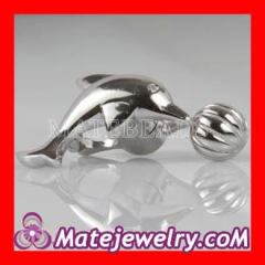 european style Dolphin and Ball Sterling Silver Magnetic Clasp