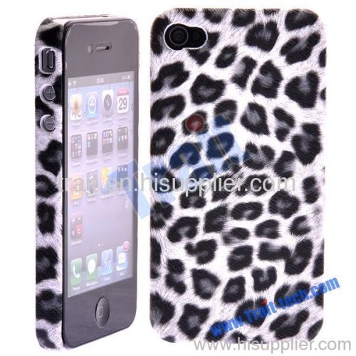 New Design Leopard Series Hard Case Cover for iPhone 4-Grey Dot